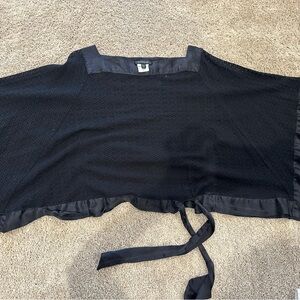 Bebe Black crochet butterfly sleeve top